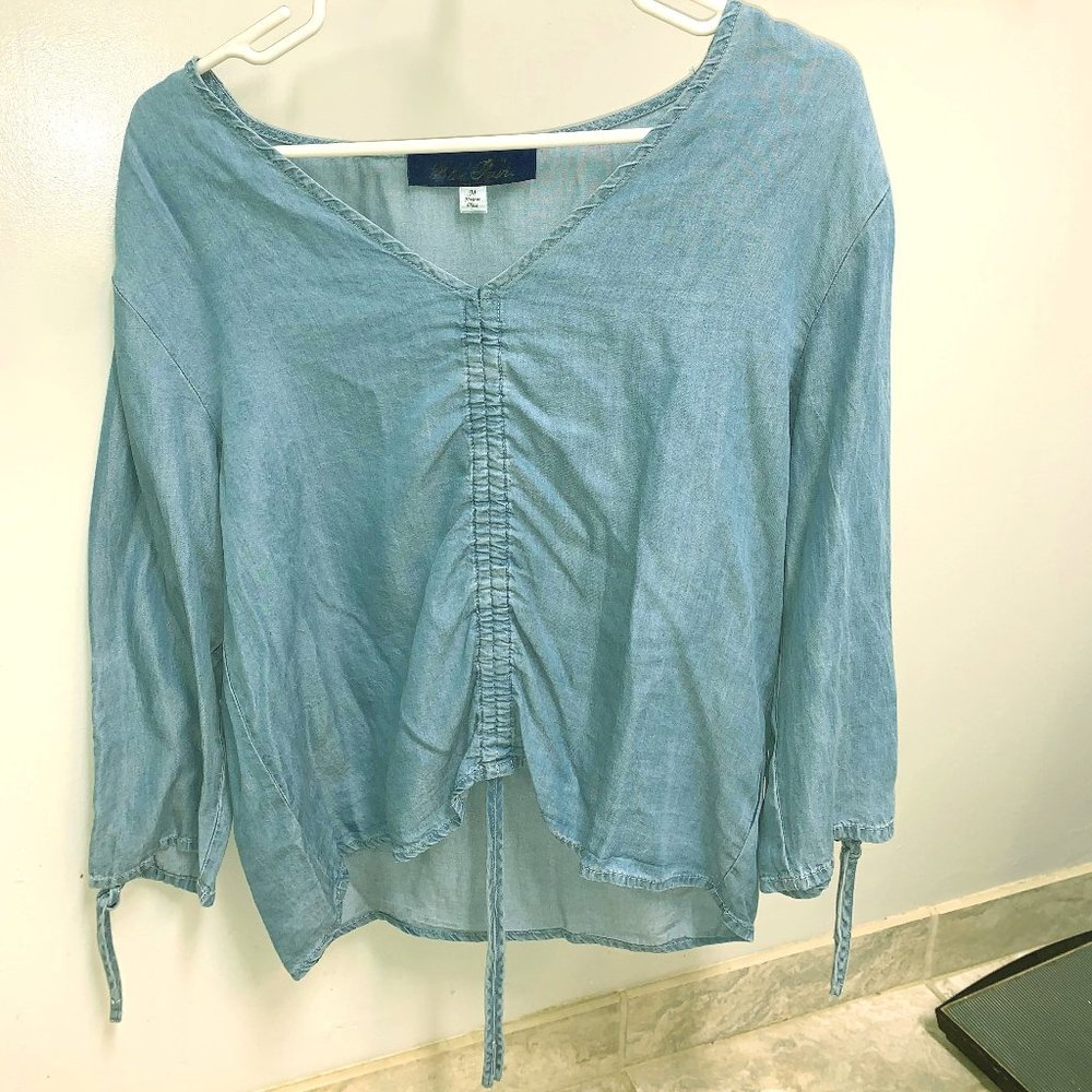 Denim Ruched Top